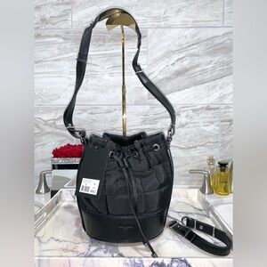 THE KOOPLES $295 NWT Tina Medium Nylon and Leather Bucket Bag